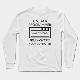 I Write Code Long Sleeve T-Shirt